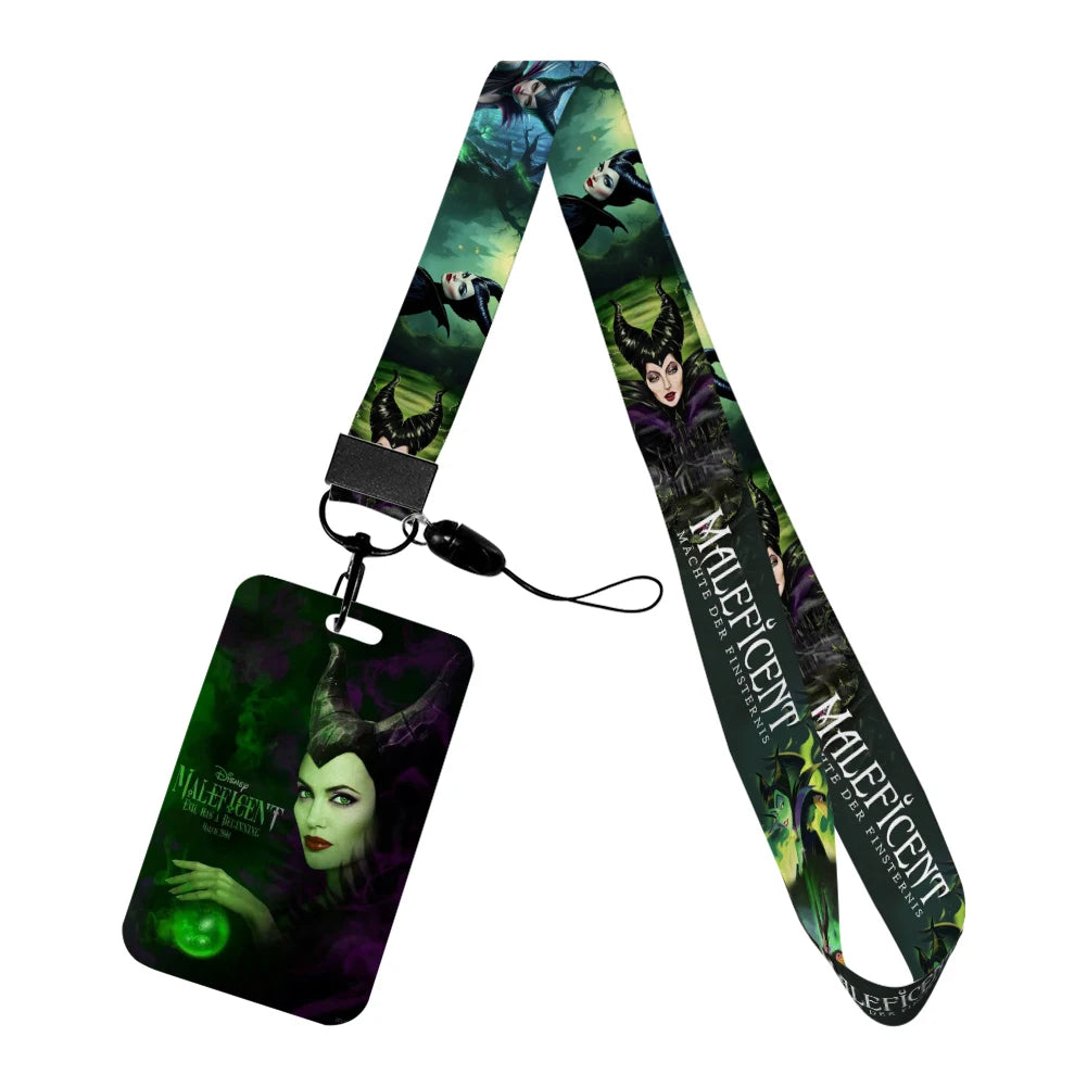 Disney Villains ID Badge Holder Neck Strap Pendant Door Card Holders Lanyards Girls Lanyard Student Kids Credential Holder