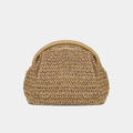 Women Handmade Straw Woven Clutch Bag Chain Strap Straw Clutch Purse 2025 New Summer Crossbody Bag Shoulder Bags Females Wallets