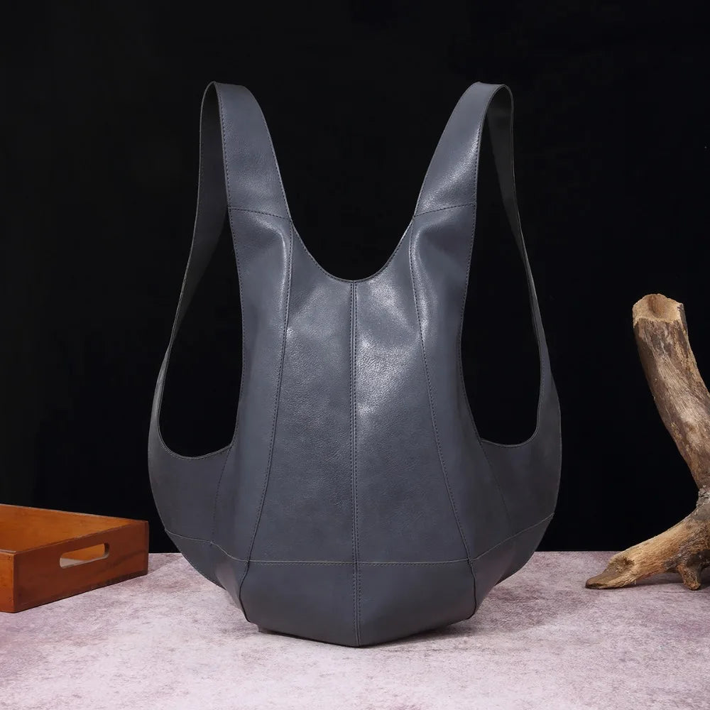 Crazy Horse Soft Leather Beetle Bag Backpack Large Capacity Anti-theft Travel Bag Multifunctional Waterproof Trendy Backpack