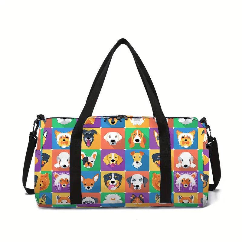 Puppy Large Capacity Luggage Bag  for Boy and Girls Best Gifts 2D Flat Cartoon Travel Duffels Hand Bag for Children