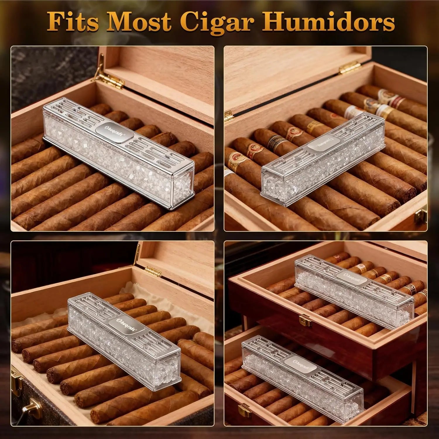 Pre-Filled Cigar Humidifier Ready-to-Use Crystal Gel Humidifier,Cigar Humidor Accessories,Maintains Ideal 65-70% Cigars Humidit