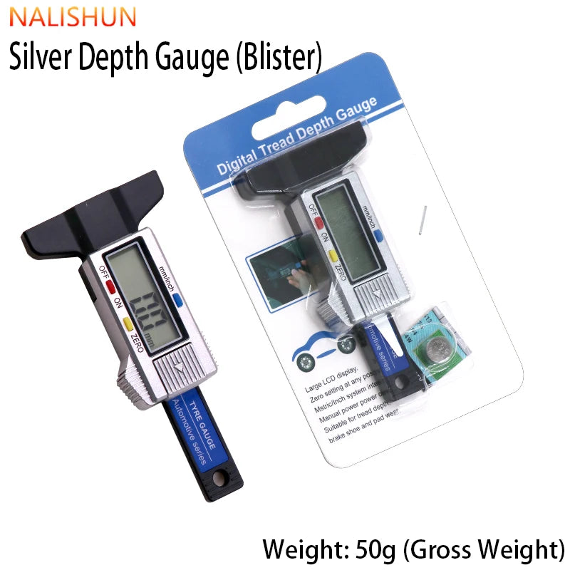 1Pc Digital Tire Tread Depth Gauge Lcd Display 0-25mm High Precision Caliper Auto Car Tyre Wear Detection Measuring Tool Repair