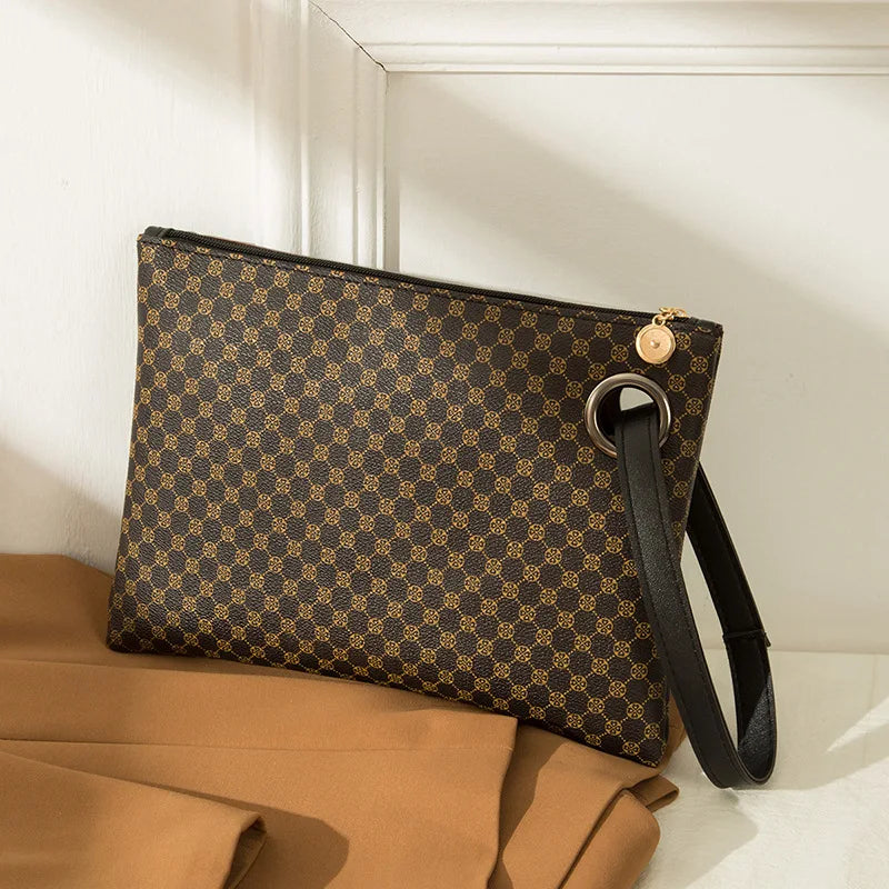 Yogodlns Women Wristlet Bag PU Leather Envelope Bag Shopping Totes Traveling Portable Purse Clutch Wallet Ladies Pattern HandBag