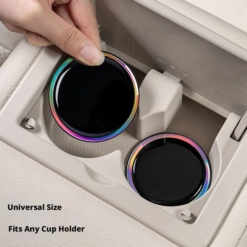 SEAMETAL 2pcs Car Water Cup Holder Mat Three-Layer Thickened Insert Car Cup Coaster Waterproof Universal Silicone Anti Slip Pad