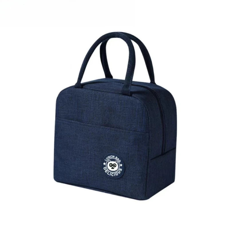 Insulated Lunch Bag Oxford Cloth Lunch Bag Insulated Lunch Box Bag with Leakproof Aluminium Foil Lining Mouth Zipper for Commute