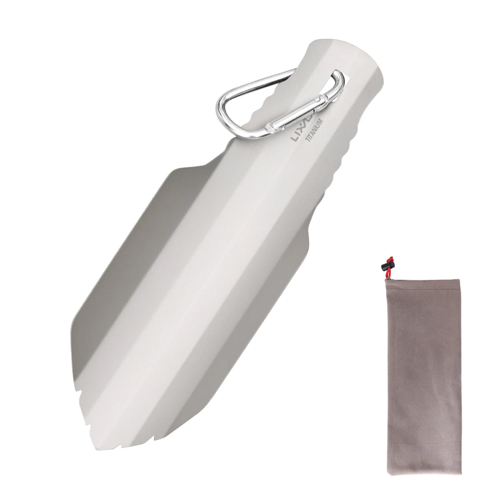 Titanium Garden Hand Shovel Hand Tool Shovel Outdoor Camping Hiking Backpacking Trowel with Clip Garden Hand Shovel