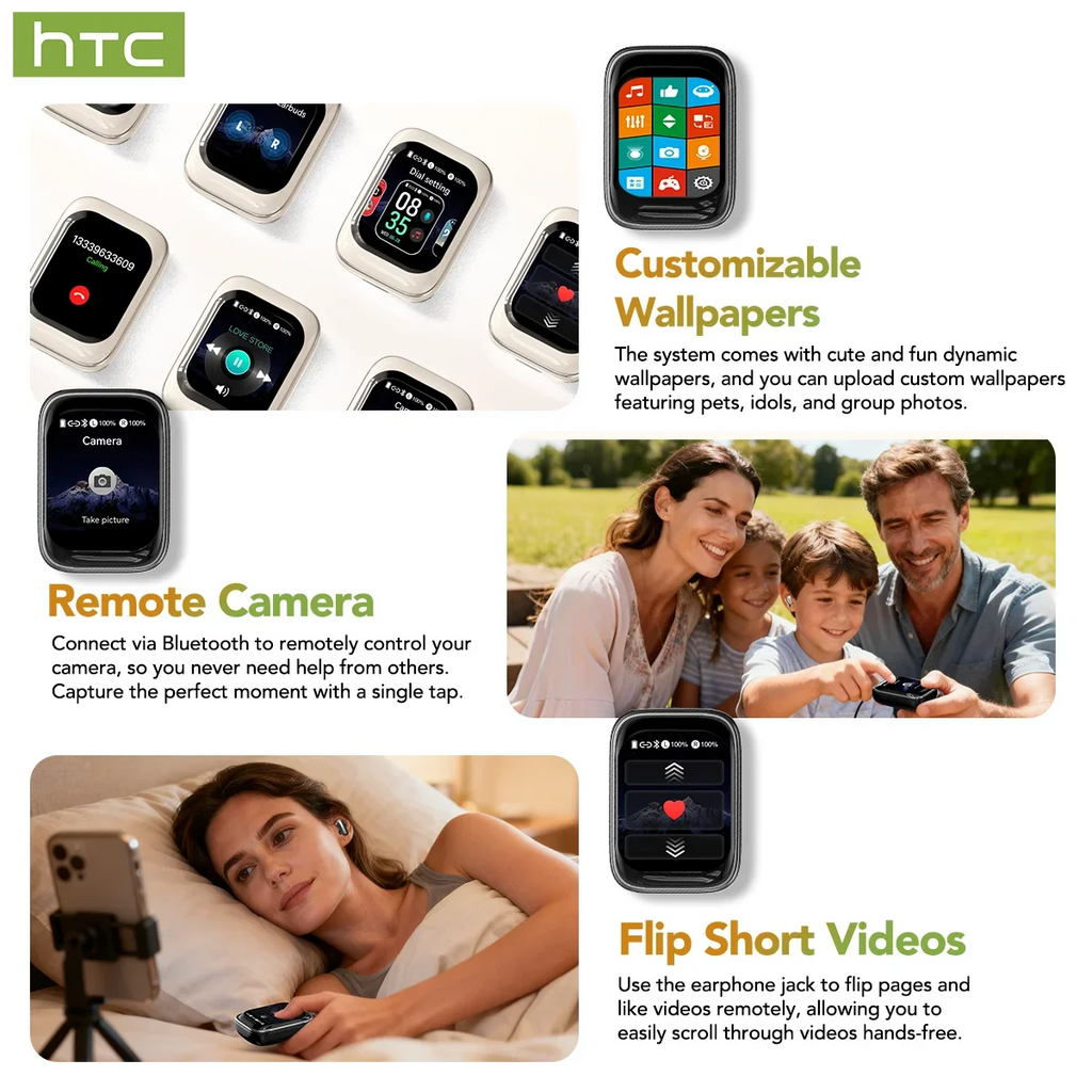 [HTC NE48]Side-Sliding Flip Bluetooth Earphones AI Translation Earbuds HD Touchscreen TWS in-Ear Wireless Headphones