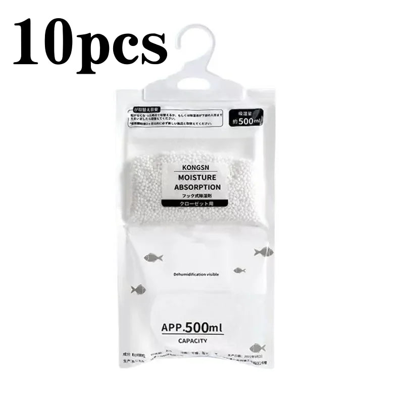 5/10/15Pcs Moisture Absorber Hanging Drying Clothes Dehumidifier Wardrobe Dehumidifier Bag Desiccant Moisture Absorption Bag