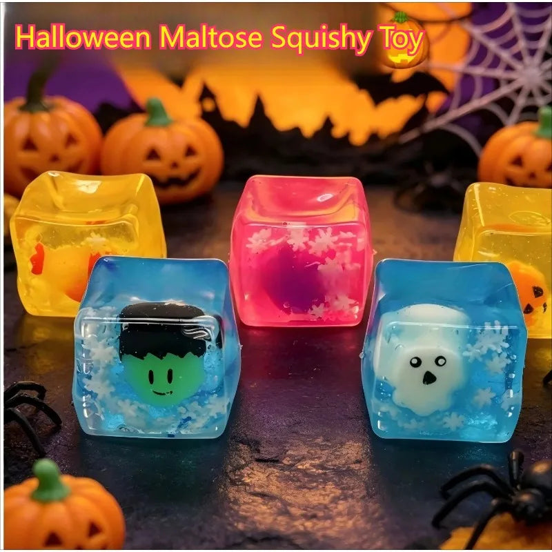 Halloween Pumpkin Ghost Bat Maltose Stress Ball Squishy Toy Soft Stress  Slow Rebound Fidget Toy Stress Relief Funny Gift