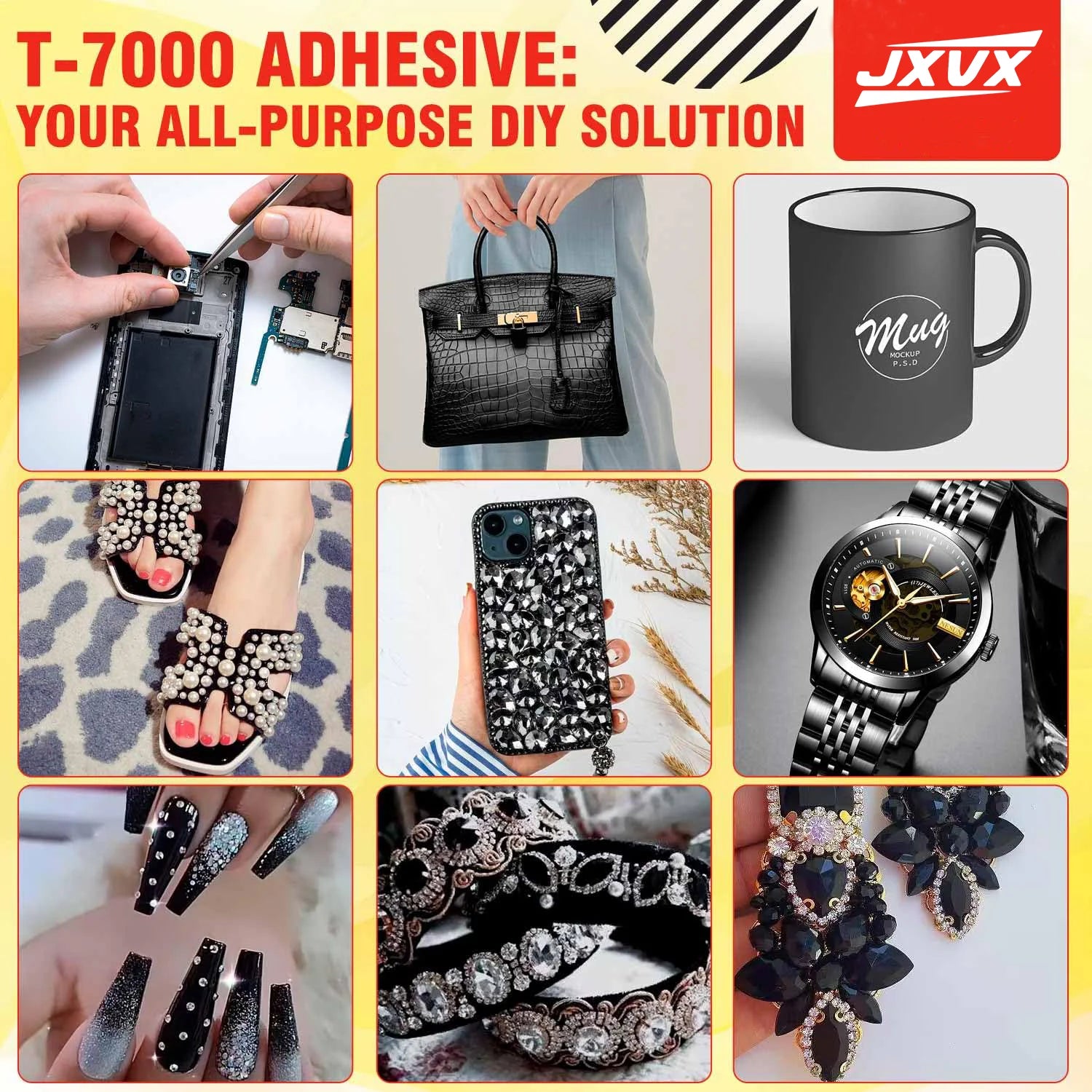 Jxvx 15/50/110ml Black T7000 Battery Cover Mobile Phone Tablet Repair Lcd Frame Adhesive Electronic Component Glue