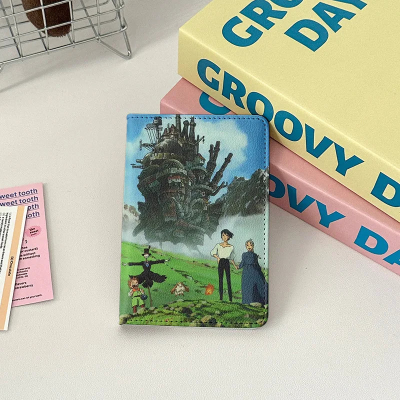 Japanese Animated Passport Cover Passport Wallet Travel Essentials Women Air Ticket Credit Card Holder Passport Protective Case