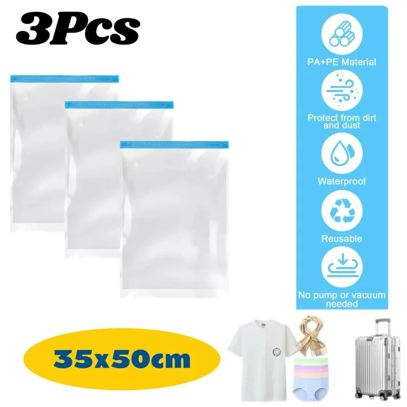 Thickened Vacuum Hand Roll Storage No Need for Pumping Compression and Sorting Bag Portable for Home Use Travel Luggage Clothing
