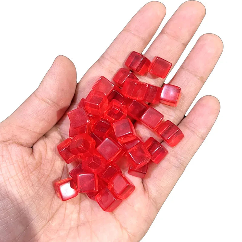 100pcs Crystal Dice 8mm – Transparent Cube Chess Tokens Board Game Pieces / 100 dés cristal 8mm – Jetons transparents jeux de société