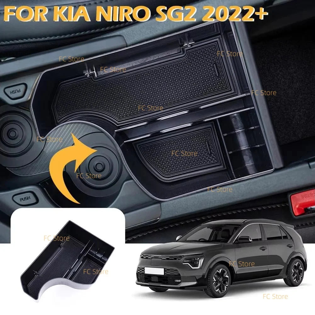 Center Console Organizer Tray Compatible for Kia NIRO 2023 2024 2025 2026 Accessories Console Insert Secondary Storage Box