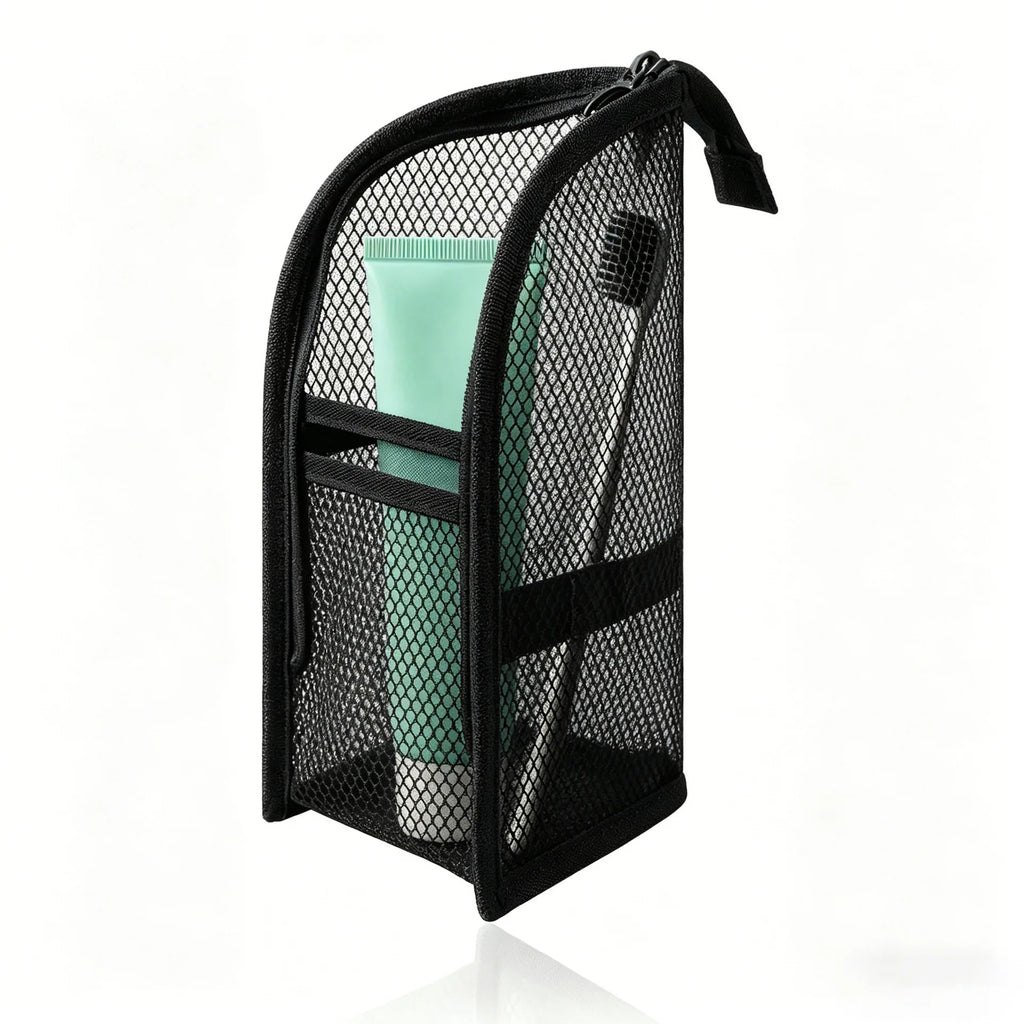 Standing Mesh Toiletry Bag Breathable Quick Dry Toothbrush Case Anti Mold Cosmetic Organizer For Travel College Dorm Gym Shower