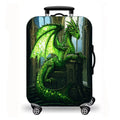 Luggage Cover, Fantasy Dragon Mythical Creature Print Stretch Suitcase Protector, Washable Anti-Scratch Travel Baggage Cover
