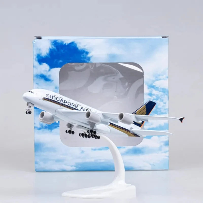 Metal Scale Aircraft Singapore A380 Airplane Model Miniature Plane Toy18cm Alloy Metal Airbus 380 Diecast Airplane For Collectio
