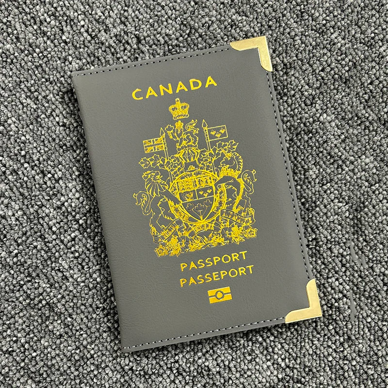 Canada Passport Cover Protector for Women Men Travel Pu Leather Canadian Passport Cards Case Protector Holder Travel Wallet