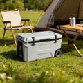 Large Capacity PU Insulated Cooler Box 50L Waterproof Thermal Ice Chest with Solar Panel for Outdoor Camping Picnic Food Storage