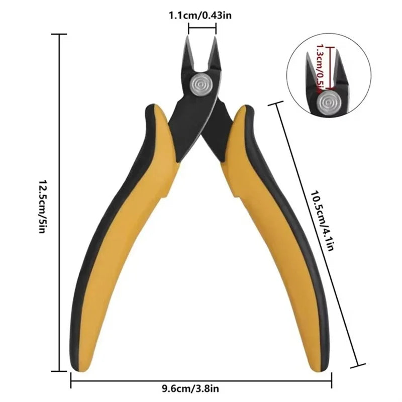 JUSTINLAU Mini Wire Cutter Diagonal Pliers Small Cutter Electronic Pliers Wires Insulating Rubber Handle Model Hand Tools DIY