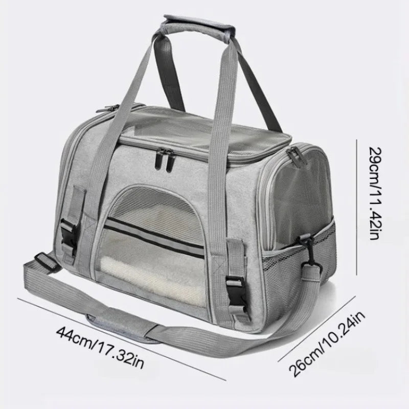 Breathable Pet Carrier Bag, Portable Foldable Travel Handbag for Small Cat Dog Outdoor
