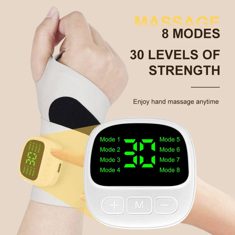 Cordless Wrist Massager USB Rechargeable Wrist Brace Wrap with Massage for Wrist Carpal Tunnel Fatigue Relief for Home Office
