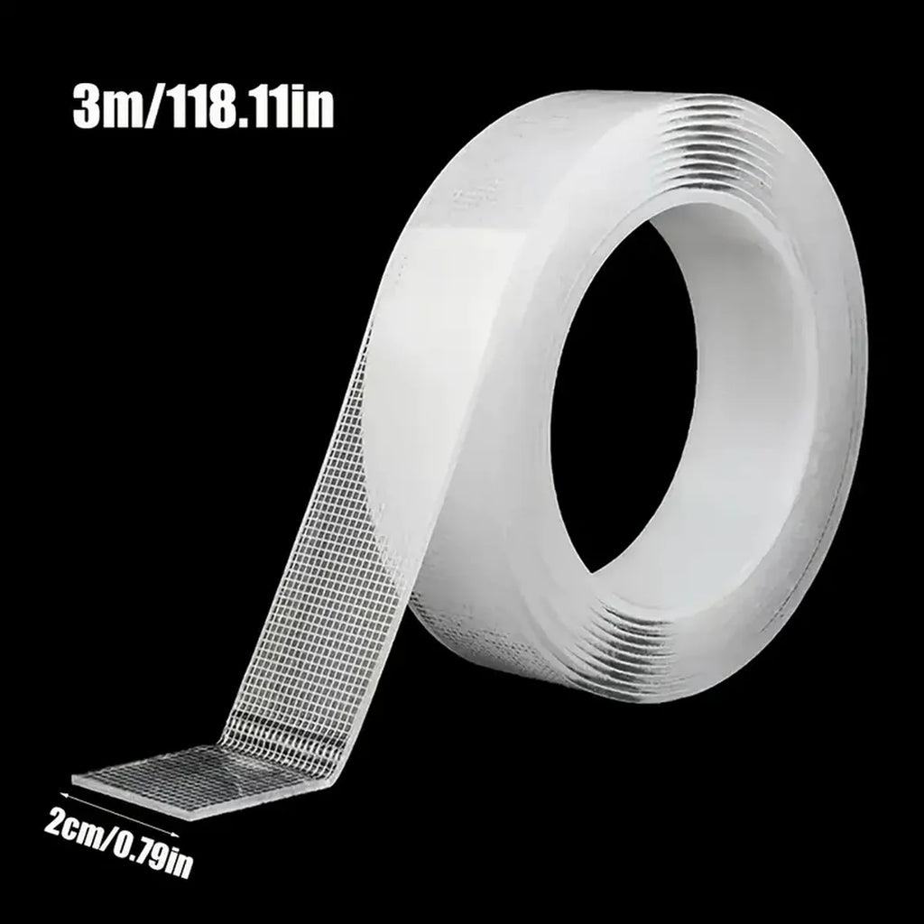 Ultra-strong Double-sided Adhesive Nano Tape, Clear Removable Waterproof Extra Strong Sticky Strip, Heavy-duty Two Side Tape