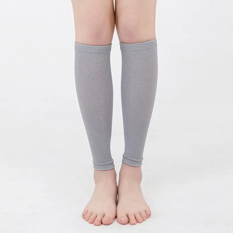 1Pair Footless Compression Calf Sleeves Sports Leg Support Wrap For Running Cycling Relief Varicose Veins Lymphedema Leg Fatigue