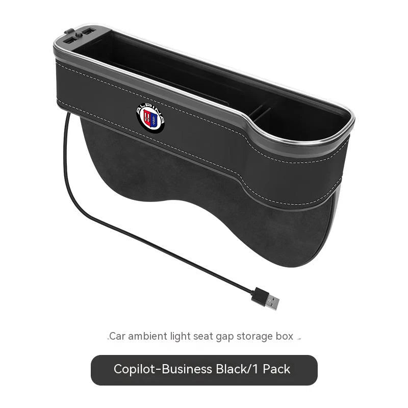 For ALPINA B3 B4 B5 B7 B8 D3 D4 D5 XD3 XD4 XB7 B12 M G20 G30 G45 G60 G82 E60 E72 E87 E92 Car Seat LED Storage Case Seat Gap Box