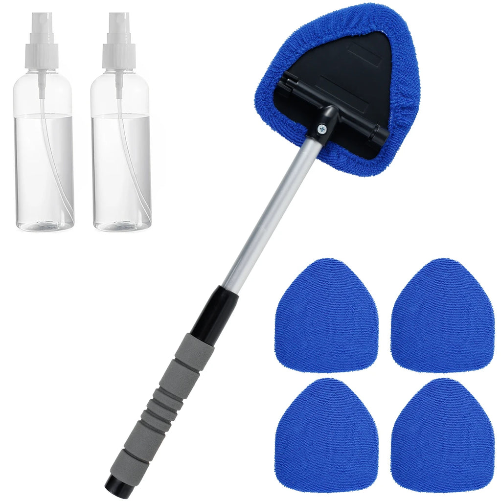 Window Scraping Mist Eliminator Microfiber Car Window Cleaner Telescopic Windshield Cleaning Tools Auto Accessories