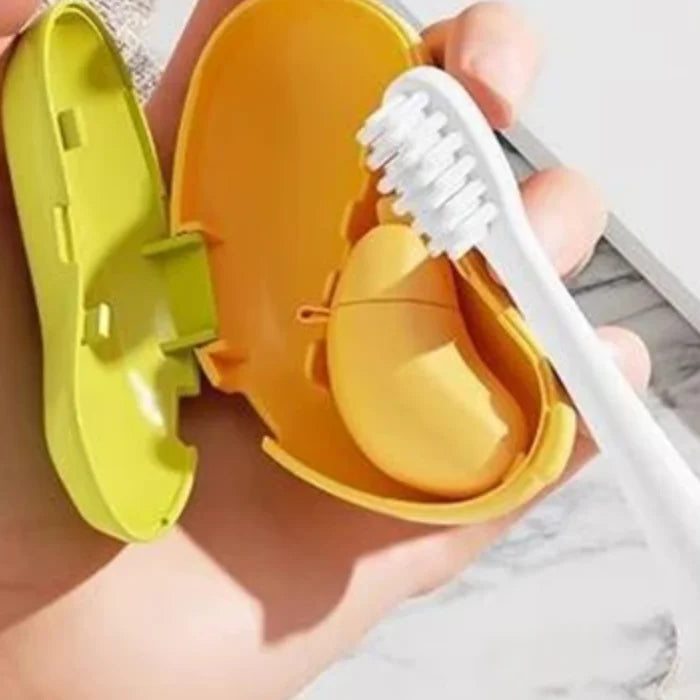 Banana Toothbrush Head Protective Cover With Toothpaste Compartment Toothbrush Dust Clamp Portable Travel Style Storage Box