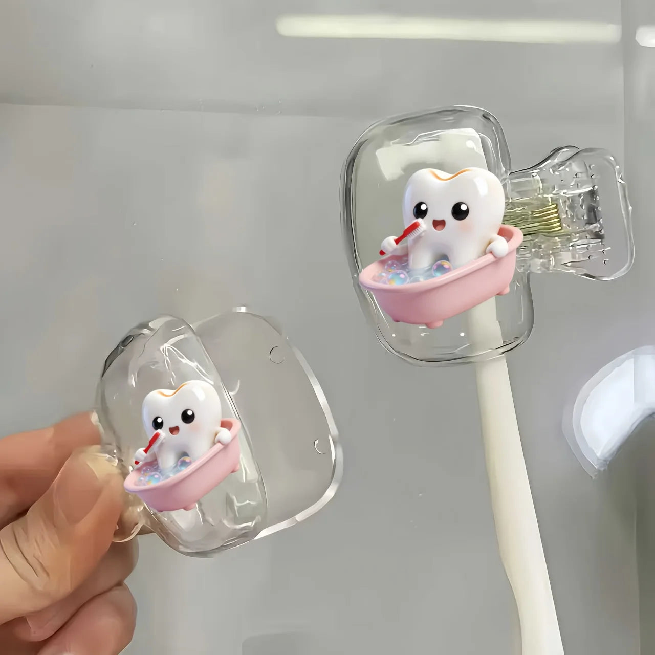 2pcs Washing Teeth Toothbrush Storage Clip Household Portable Travel Essential Toothbrush Protective Cap Storage Box Party Gifts