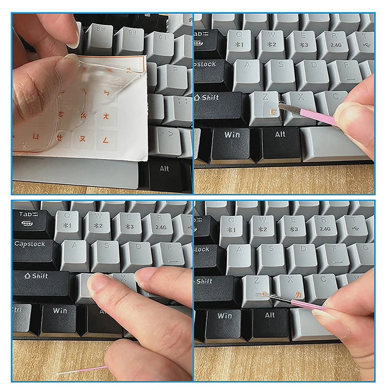 Dependable Arabic Tear-Off Film Universal Keyboard Sticker; Single Film with Side Engraving for Laptops and Desktops