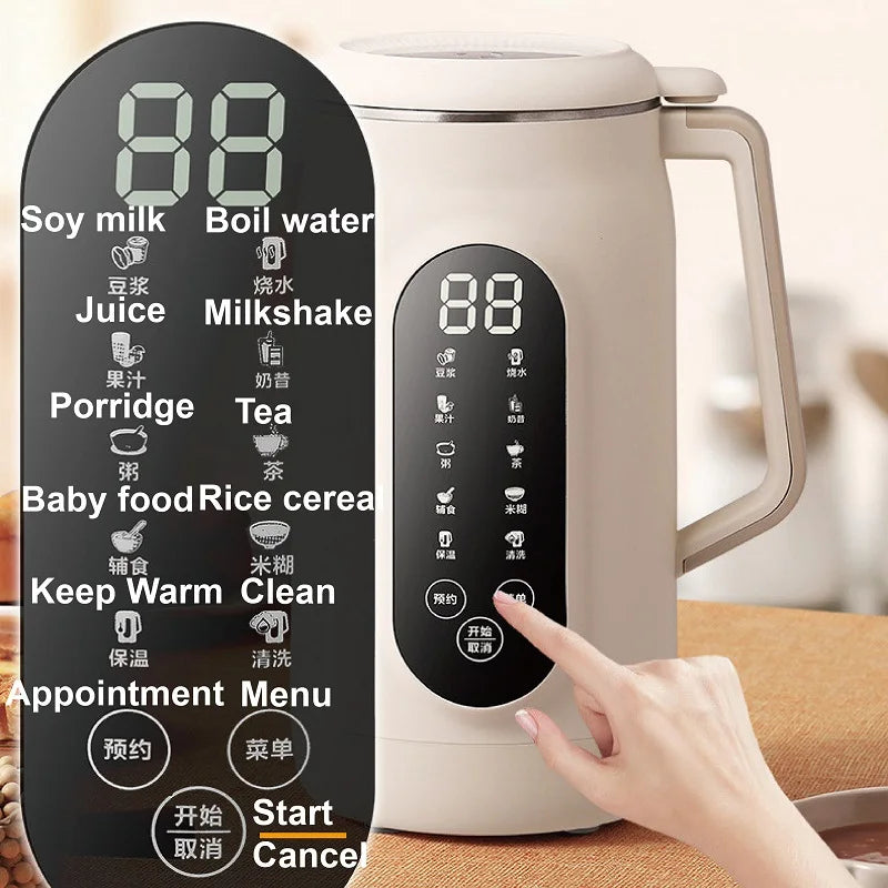 1.8L Soymilk Maker Electric Juicer 18h Appointment Rice Paste Machine Rapid Heating Food Wall Breaker Automatic Keep Warm 800W