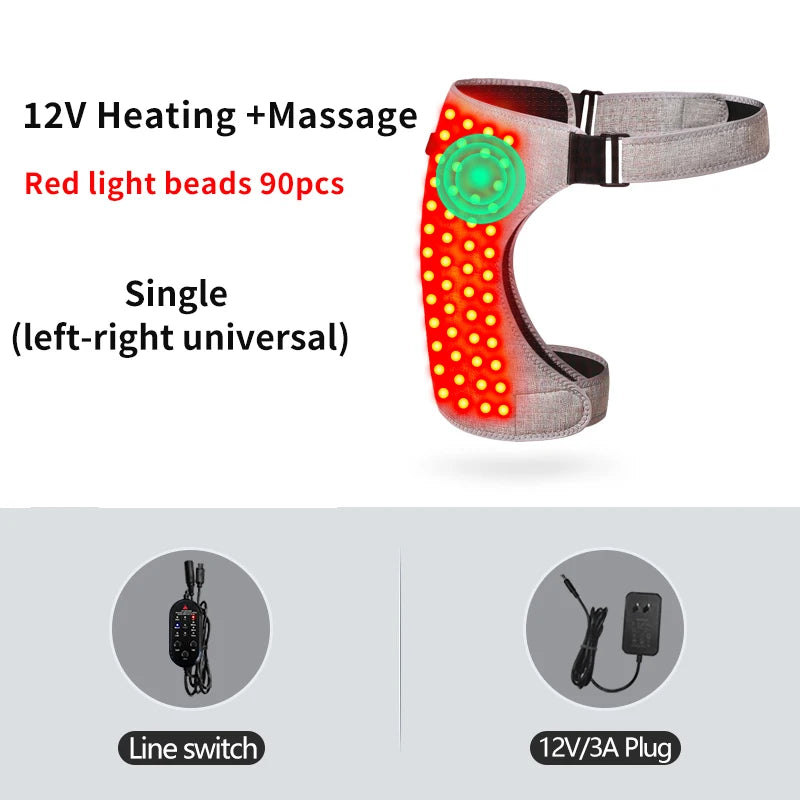 660nm Red Light Heating Pad Hip Brace  Wellness Protector Fatigue Relief Home Relaxation 3 Modes 50-90LED