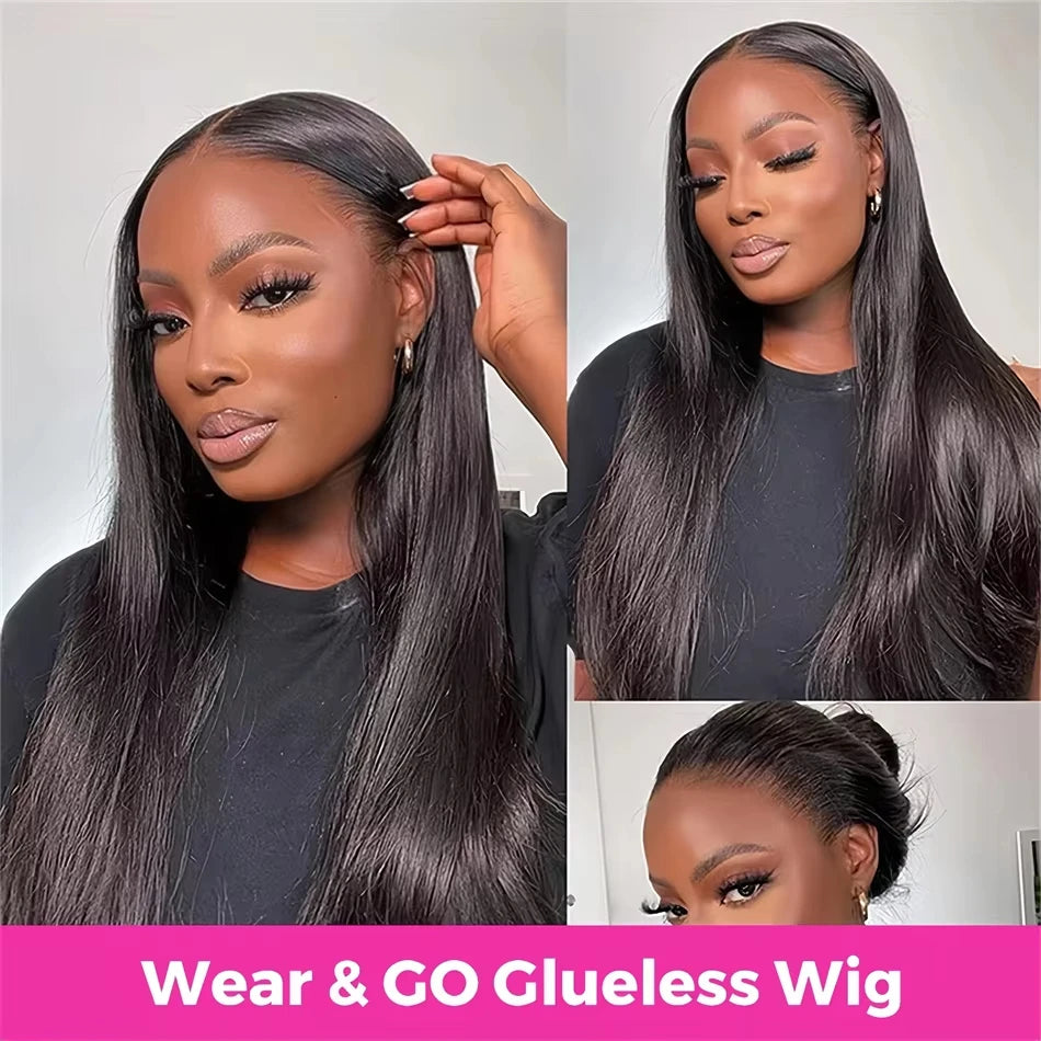Glueless Wigs Human Hair Ready To Wear Bone Straight Human Hair Wigs 30 Inch Pre Cut 4X4 5X5 Hd Lace Closure Wig Brazilian Hair