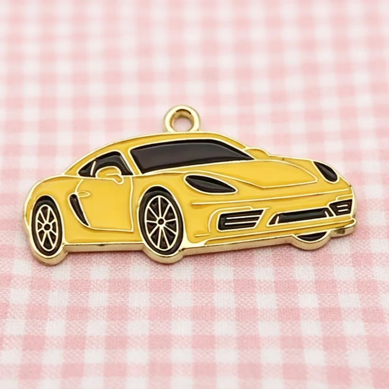 10pcs Car Pendant DIY Jewelry Accessories Alloy Drip Oil Pendant Keychain Earring Pendant