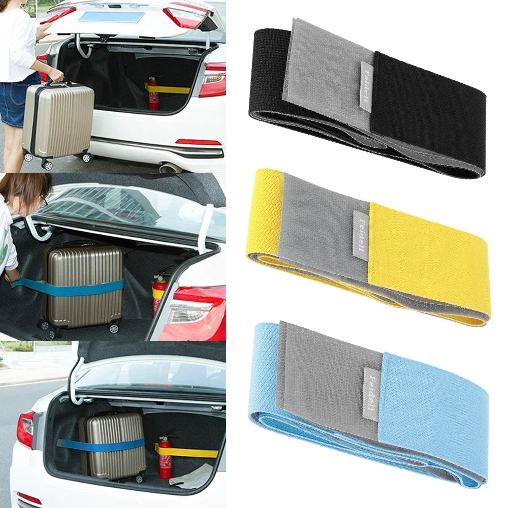 Creative Car Trunk Storage Device Hook Loop Strong Adhesion Fixed Straps Solid Color Baggage Clutter Storage Magic Belt Amagi