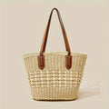 Braided Straw Tote Bag Large Capacity, Vacation Ready, Daily Shopping Companion for Women Perfect for Beach, Casual Fashion