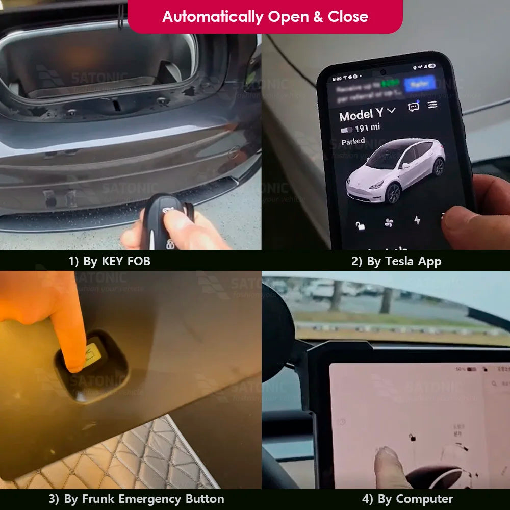 SATONIC V6S Electric Automatic Frunk Lift for Tesla Model Y 2026 Juniper Y YL Non-destructive Installation Smart Power Hood V6S