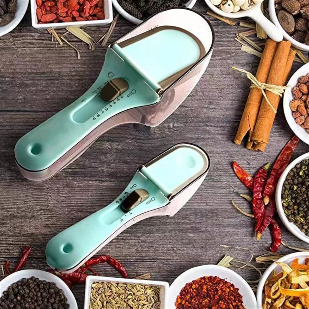 Adjustable measuring spoon baking plastic measuring spoon kitchen tool plastic scale measuring spoon adjustable measuring spoon