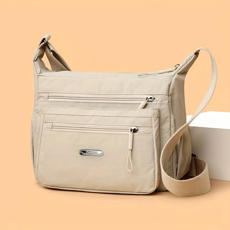 Casual Multi-pocket Crossbody Purse Adjustable Wide Strap, Multi Color Option Bag for Travel Outdoor Leisure City Outings