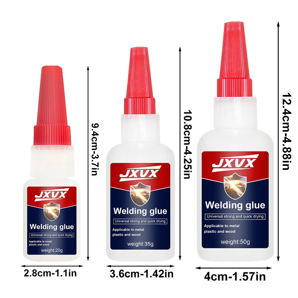 8-Pack (20g) Office-Use Oil-Based Welding Adhesive: Ready-to-Use Super Glue for Plastic, Metal, and Wood