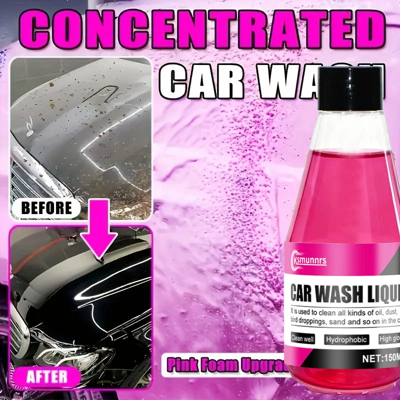 1:100 High Concentrate Pink Foam Car Wash Wax Neutral PH Formula, Safe for Car Paint. Universal Paint Protection for All Vehicle