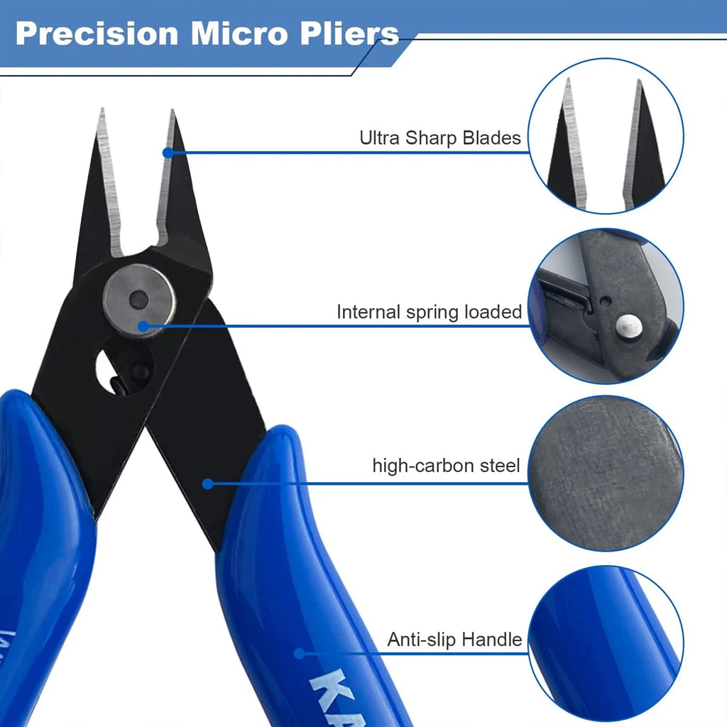 YONGRUN 170 Type Scissors Miniature Metal Wire Cutter Plastic Pliers Diagonal Cutter Blue Diagonal Pliers Used For Cutting