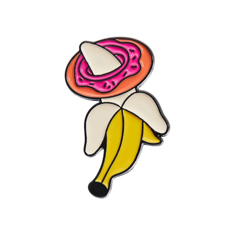 Fruit Enamel Pins Custom Strawberry Banana Lovers Brooches Lapel Badges Jewelry Gift for Friends