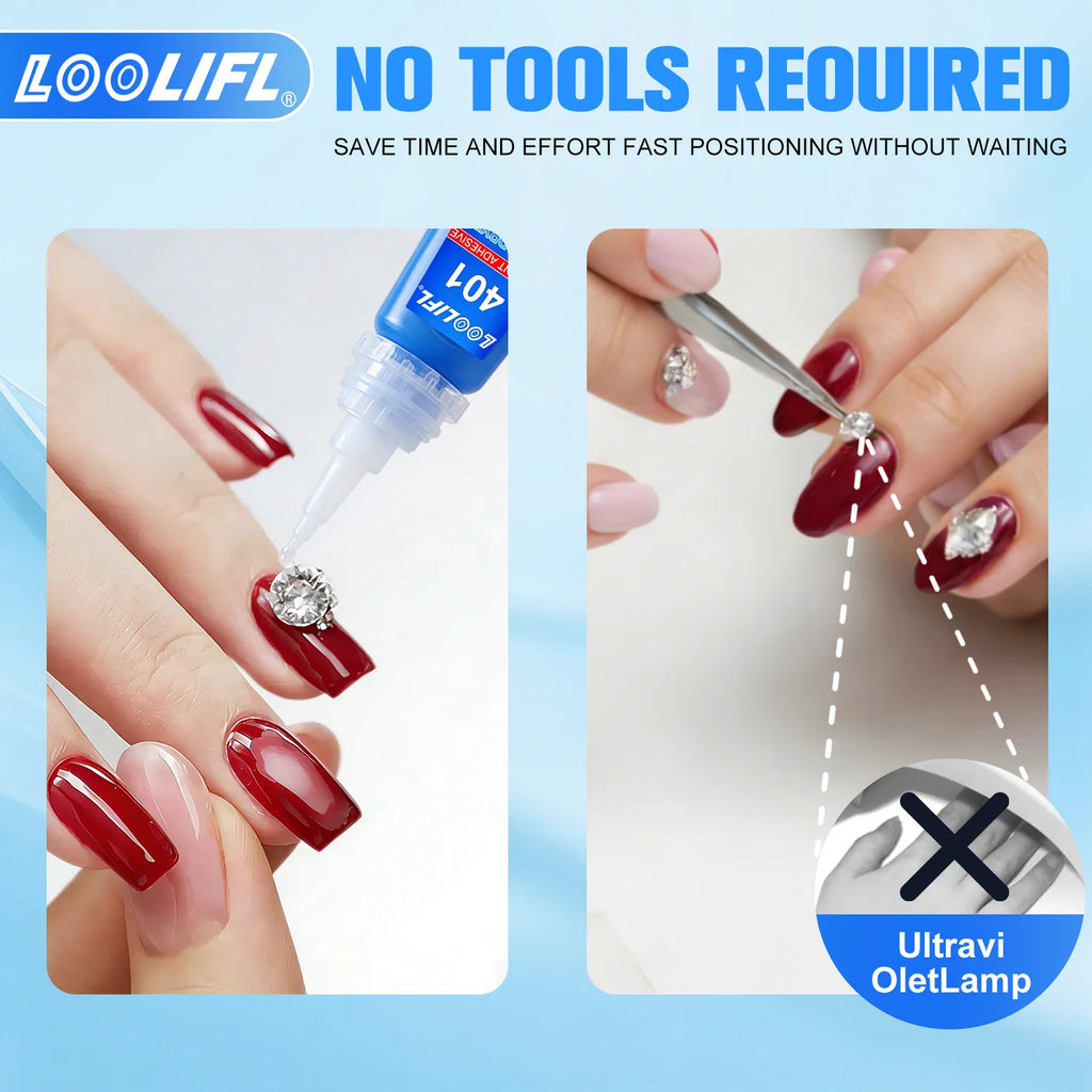 5PCS 401 Instant Nail Glue 20g - Quick Drying Super Adhesive for False Nails & Nail Tips