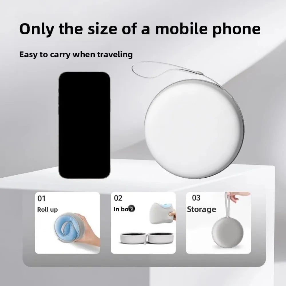 Portable U-shaped Pillow Press-inflatable Ergonomic Travel Pillow Double Hump Design Cervical Pillow
