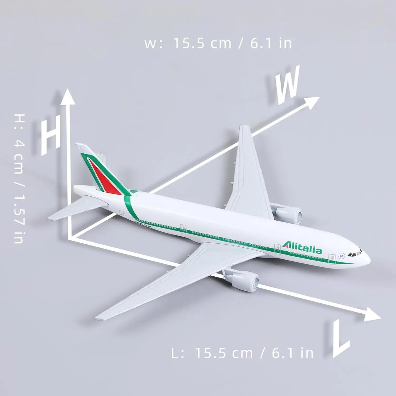 16cm Italian B777 Airplane Model 1/400 scale Diecast Metal Toy planes with Stand Airplane Wheel Toy for Children toys Gift