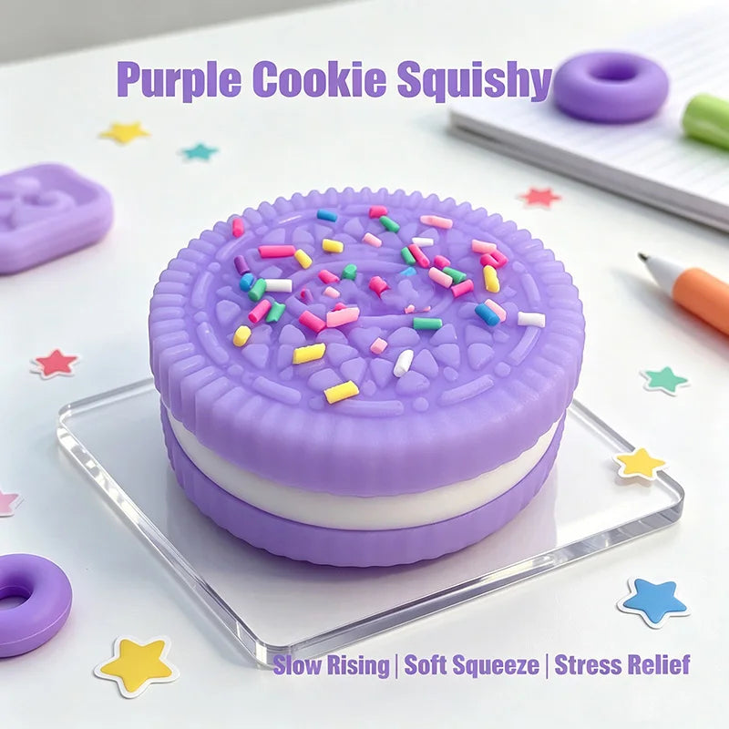 Simulation Biscuit Stress Relief Squishy Toy Creative Cookie Pinch Squeeze Toy Biscuit Anti-stress Fidget Toy for Adult